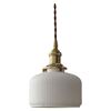 Image 1 : ROBAUN White Ceramic Lampshade Pendant Light with Gold E26 Socket and Rotary Switch – Gold 
