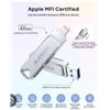 Image 1 : Lesoge MFI Certified Flash Drive, 128GB, Compatible with iPhone/iPad/Android/Mac/Windows