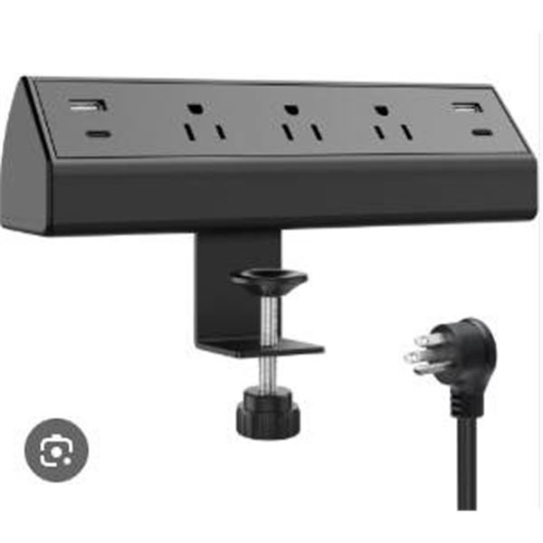 40W Fast Charging Station, Desk Clamp Mount, Black, 6FT Cord