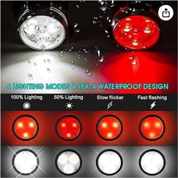 Vont X00301LEZL Pro Bike Light Set with USB Rechargeable Features