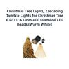 Image 2 : Christmas Tree Lights, Cascading Twinkle Lights for Christmas Tree, 6.6FT×16 Lines, 400 Diamond LED 