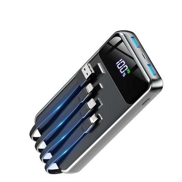 N6 Portable Charger With Built-In Cables, 35000mAh, PD 22.5W Fast Charging