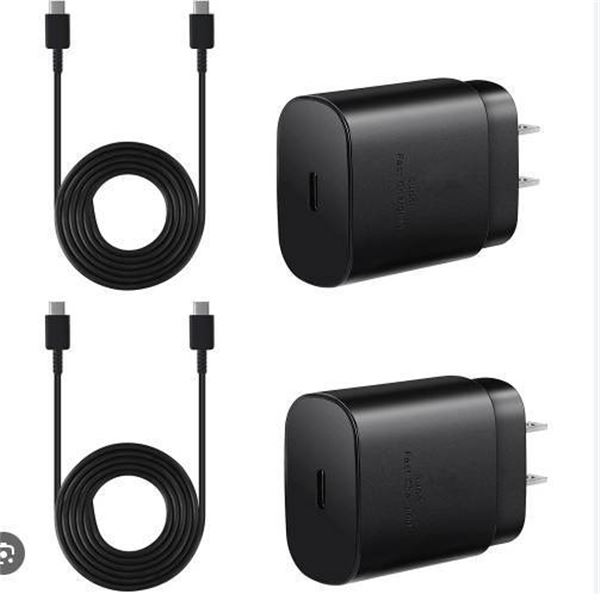 Samsung 25W Charger Compatible Set with USB-C Cables