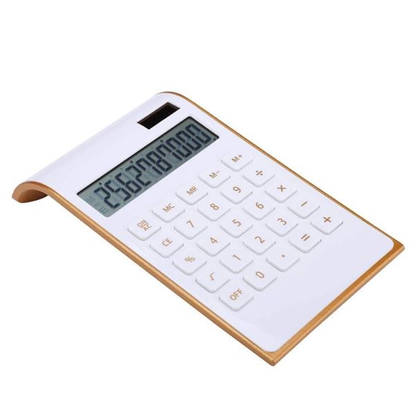 Electronic Calculator With Gold-Tone Back Panel and Solar-Powered Display
