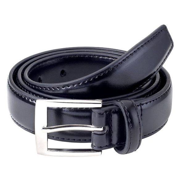 Black Leather Belt by George with Metal Buckle, Size 34