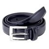 Image 1 : Black Leather Belt by George with Metal Buckle, Size 34