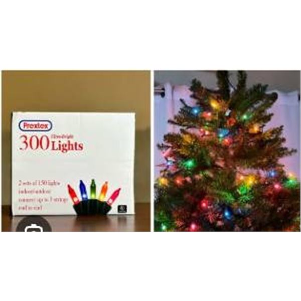 Prextex 300 Ultra Bright Lights Multi Bulb Green Wire