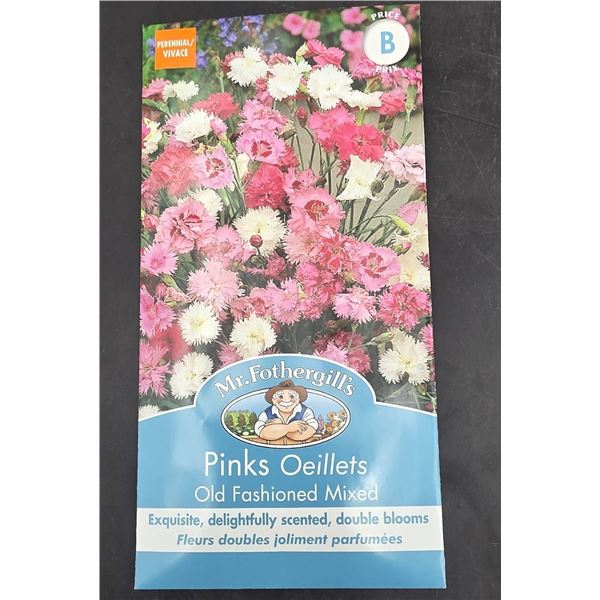 5 Pinks Oeillets Old Fashioned Mixed Flower Seed Packets