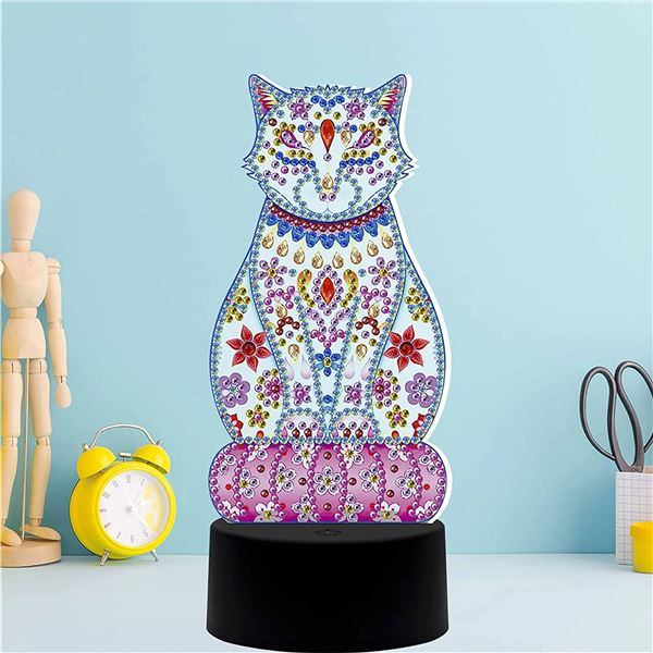LED Diamond Painting Lamp,DIY Special Shaped Beads Diamond Painting Cross Design LED Night Light Cro