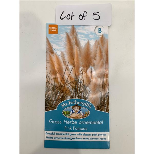 5 Mr. Fothergill’s Grass Pink Pampas Seed Packets, Type B