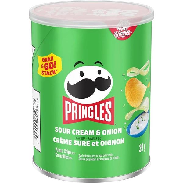 Pringles Sour Cream and Onion 8 x 39g Snack Pack