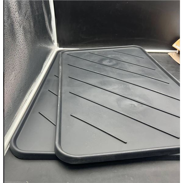 Lot of 2 Black Multi-Use Shoe / Boot Tray, 16 x 23.75 Inches (41cm x 60cm)