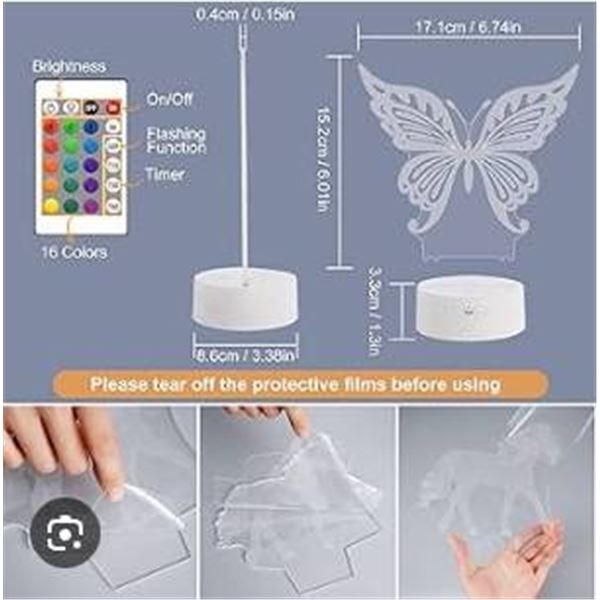 Fullosun 3D Lamp With 16 Bright Colors and Flashing Mode