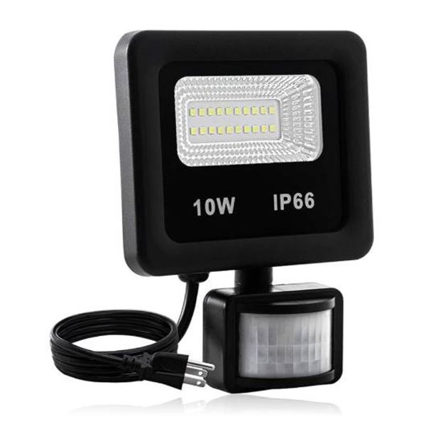 10W LEDACOC Motion Sensor Floodlight With Warm White Light