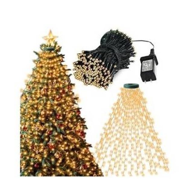Christmas Tree Lights, 400 LED Cascading Twinkle Lights for 6.6-7.5 ft Trees (Warm White)
