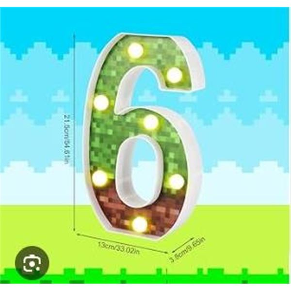 Minecraft  Design LED Light-Up Numbers 6 or 9