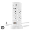 Image 1 : Alitaye Power Tower With USB Ports and Outlets, White