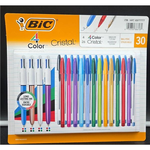 Bic Cristal Ballpoint Pen Multi-Color Set, 30-Count