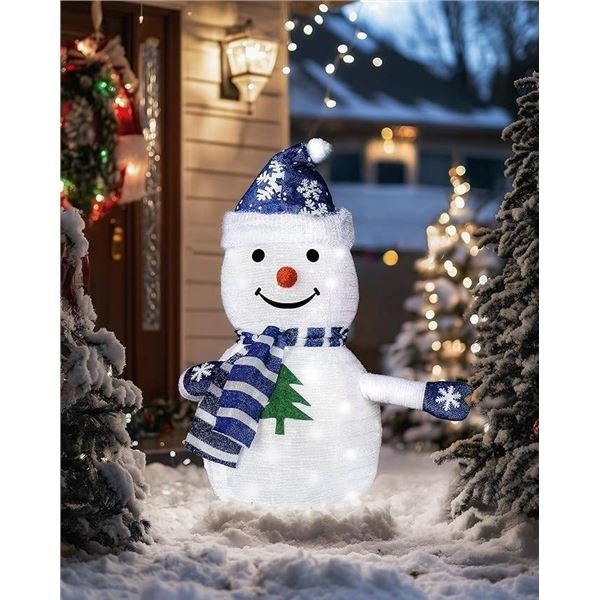 Christmas Characters With LED Lights, Snowman Design Display