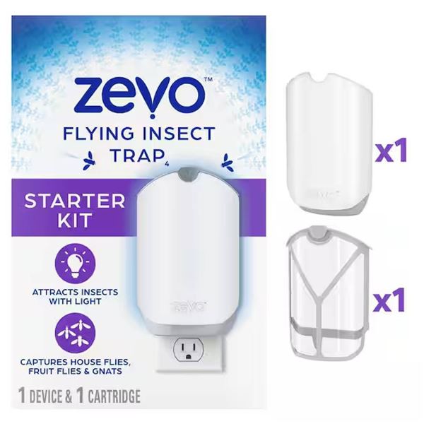 Zevo Flying Insect Trap Starter Kit with 1 Trap and 1 Cartridge
