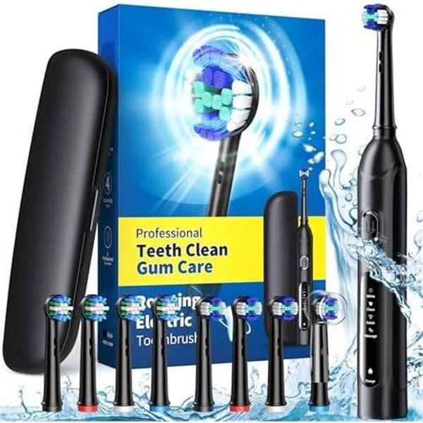 Rotating Electric Toothbrush with Smart Timer, Model GEHP207AB-PT