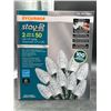 Image 2 : Sylvania Stay-Lit 100 LED C9 Lights Pure White 2 Sets of 50