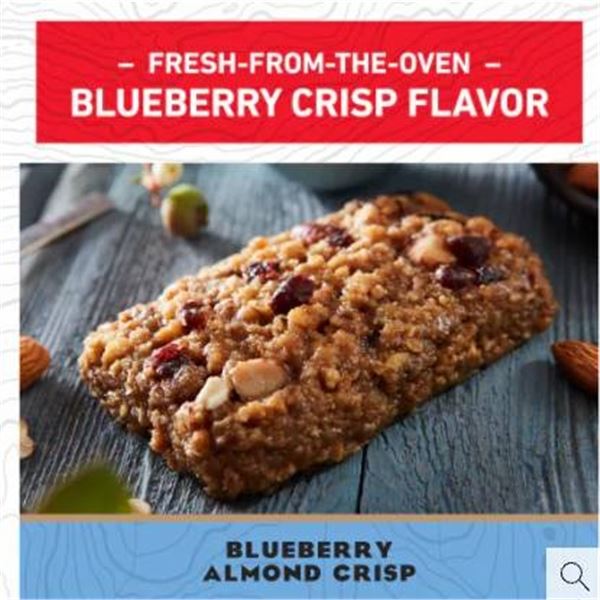 Clif Bar Blueberry Almond Crisp 12-Pack (68g Each) Energy Bars