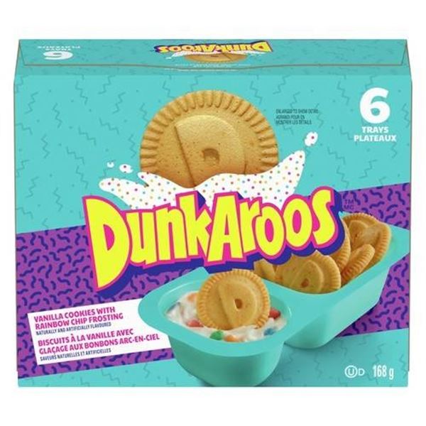 Dunkaroos Vanilla Cookies With Rainbow Sprinkles Frosting, 6 x 168g