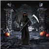 Image 1 : Lomesion Grim Reaper Costume with Scythe and Glowing Red Glasses