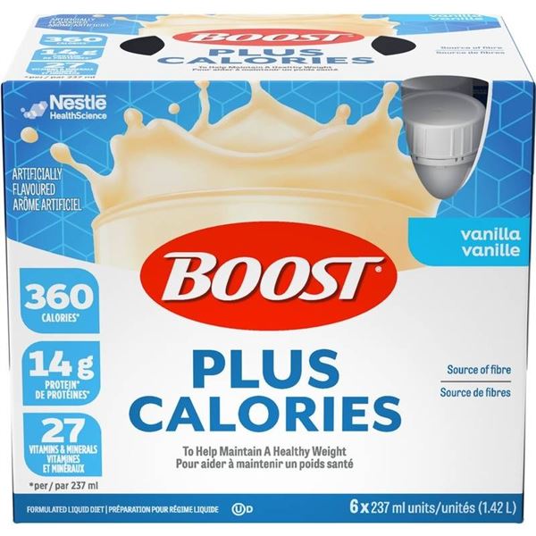 Boost Plus Calories Vanilla Nutritional Drink – 6 x 237 mL