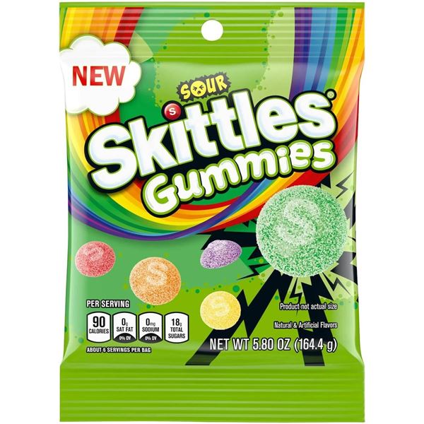 9 Skittles Gummies, 130 g Each, Assorted Flavors