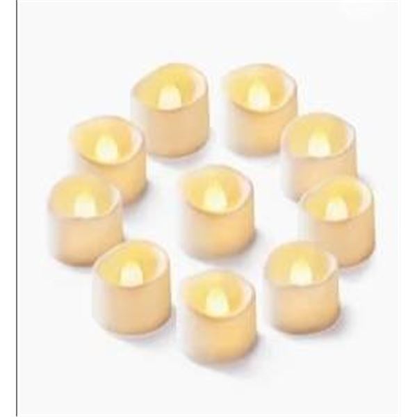 Pack of 24 LED Flameless Tea Lights with Flickering Effect