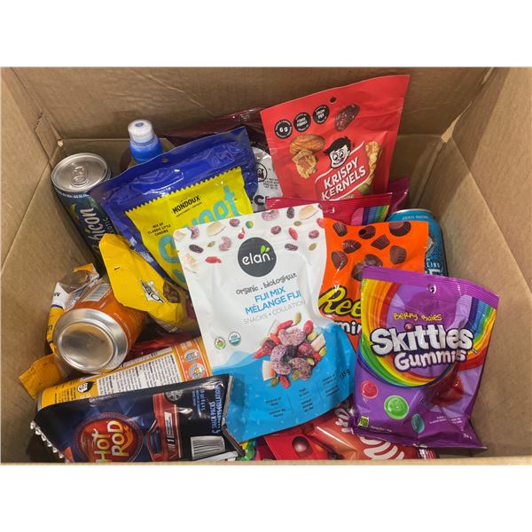 Snack Items Including Candy, Beverages, and Treats
