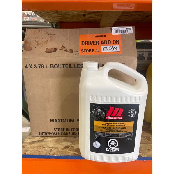 Motomaster Long Life Multi-Vehicle Premixed Antifreeze Coolant 4 x 3.78 L