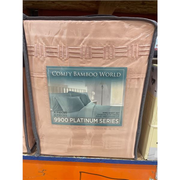 Comfy Bamboo World Platinum Series 4-Piece King Sheet Set