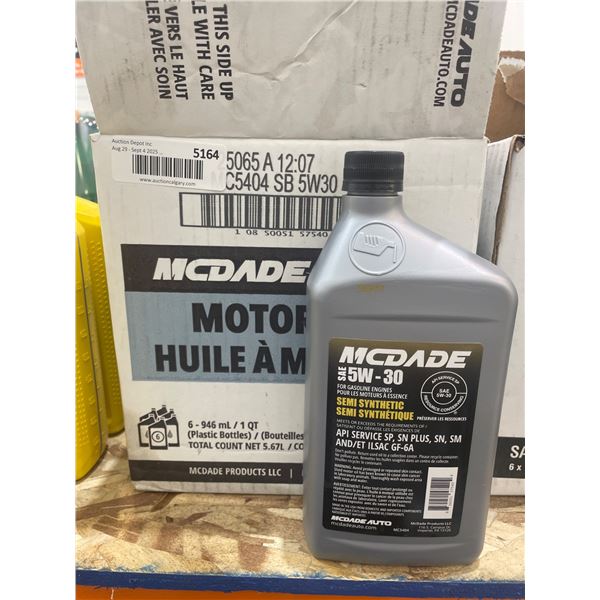 McDade 5W-30 Motor Oil, 6-Pack, 946 mL (1 Quart) Bottles