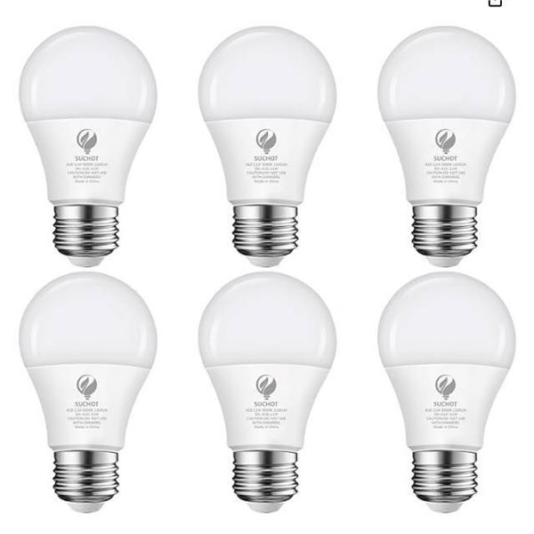 2 Suchot A19 11W 6-Pack Non-Dimmable LED Bulbs