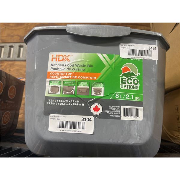 HDX Kitchen Food Waste Bin 8L/2.1 Gal with Countertop Design