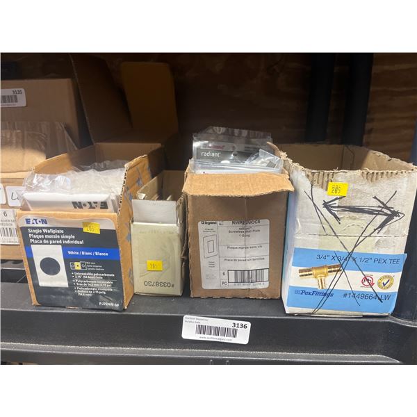 Electrical Wall Plates, Seals, and PEX Fittings Assortment