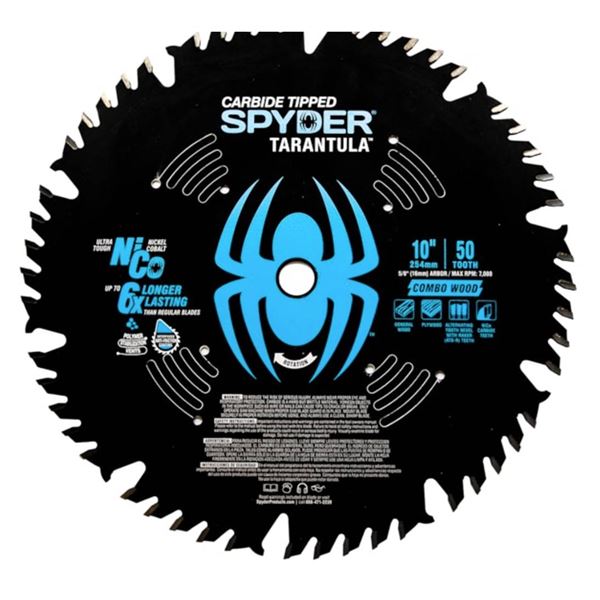 Spyder Circular Saw Blade, 10-Inch diameter, 50-Tooth Carbide-Tipped