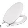 Image 1 : Centoco Elongated Toilet Seat – White, Antimicrobial, Adjustable Hinges