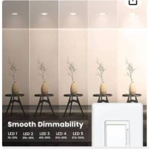 Lot of 2 – Feit Electric Smart Dimmer Switches, WiFi Enabled, Compatible with Google Home &