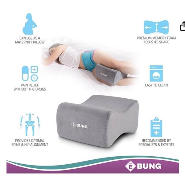 Ebung Knee Pillow for Hip, Back, Leg, Knee Pain Relief -Leg Pillow- Ideal for Side Sleepers, Pregnan