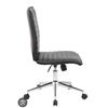 Image 1 : Black Upholstered Adjustable Office Chair with Chrome Base