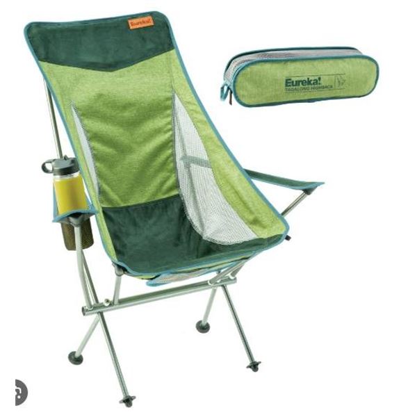 Eureka Tagalong Highback Portable Chair, Lightweight Design