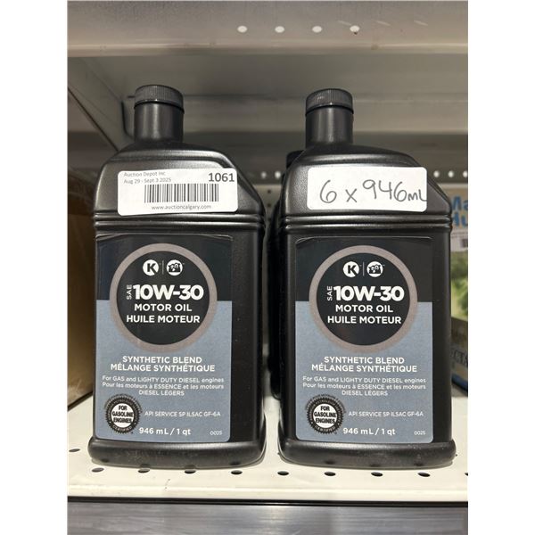 Kirkland SAE 10W-30 Motor Oil Synthetic Blend, 946 ml (6 Units)