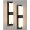 Image 1 : Lot of 2 WOSHITU Black Wall Sconce Light – Modern Dimmable Wall Sconces Set of Two