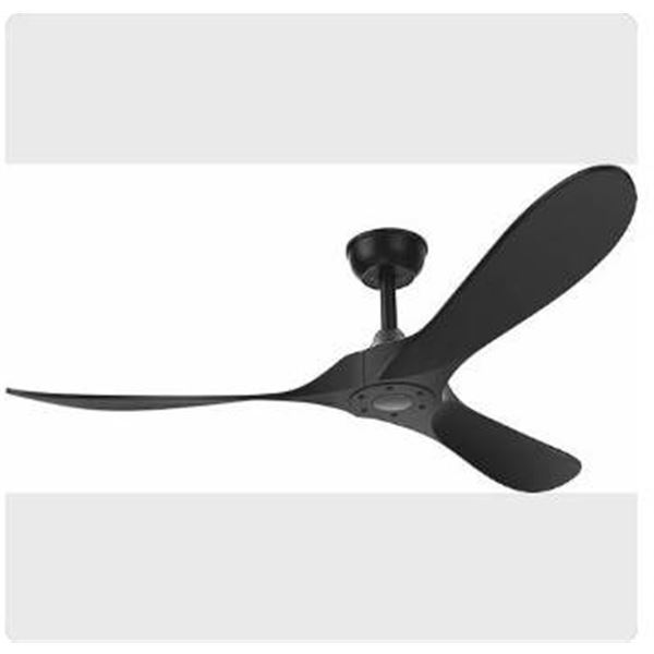 Flush Mount Black Ceiling Fan With Remote