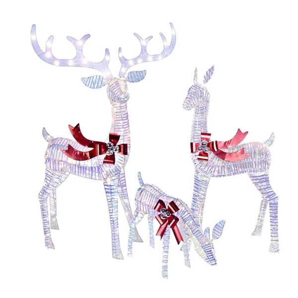 Automoris 3 Pack 4.67 FT Large Lighted Reindeer Christmas Decoration Outdoor Deer Family Set,245 Lig