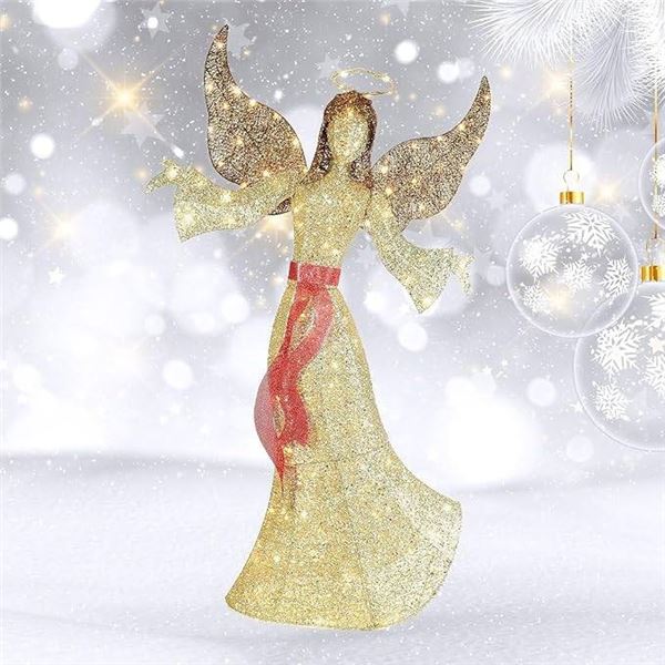 Hoyechi  5FT Outdoor Angel Christmas Decoration – Light Up Outdoor Christmas Decorations An